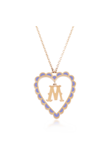 Calliope Alphabet  Heart Necklace  in Letter M