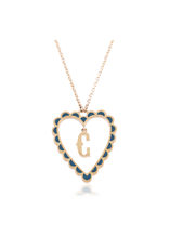 Calliope Alphabet Heart Necklace in Letter C