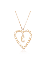 Calliope Alphabet Heart Necklace in Letter C