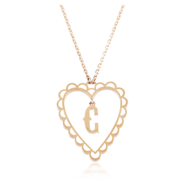 Calliope Alphabet Heart Necklace in Letter C