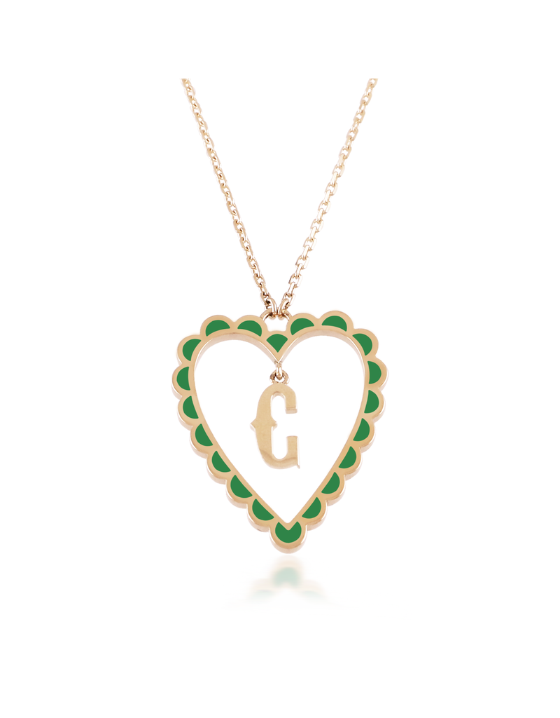 Calliope Alphabet Heart Necklace in Letter C