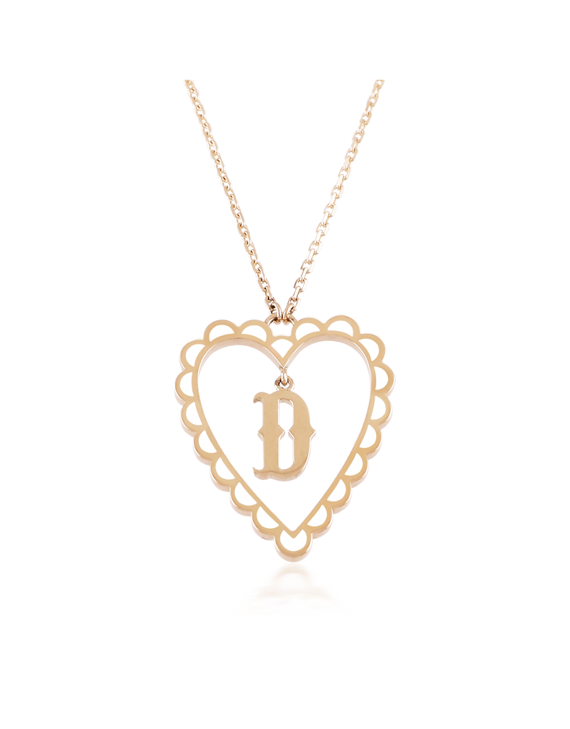 Calliope Alphabet  Heart Necklace in Letter D