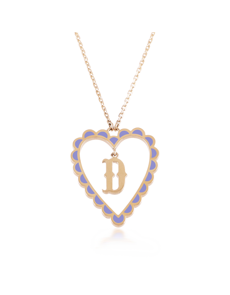 Calliope Alphabet  Heart Necklace in Letter D