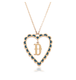 Calliope Alphabet  Heart Necklace in Letter D