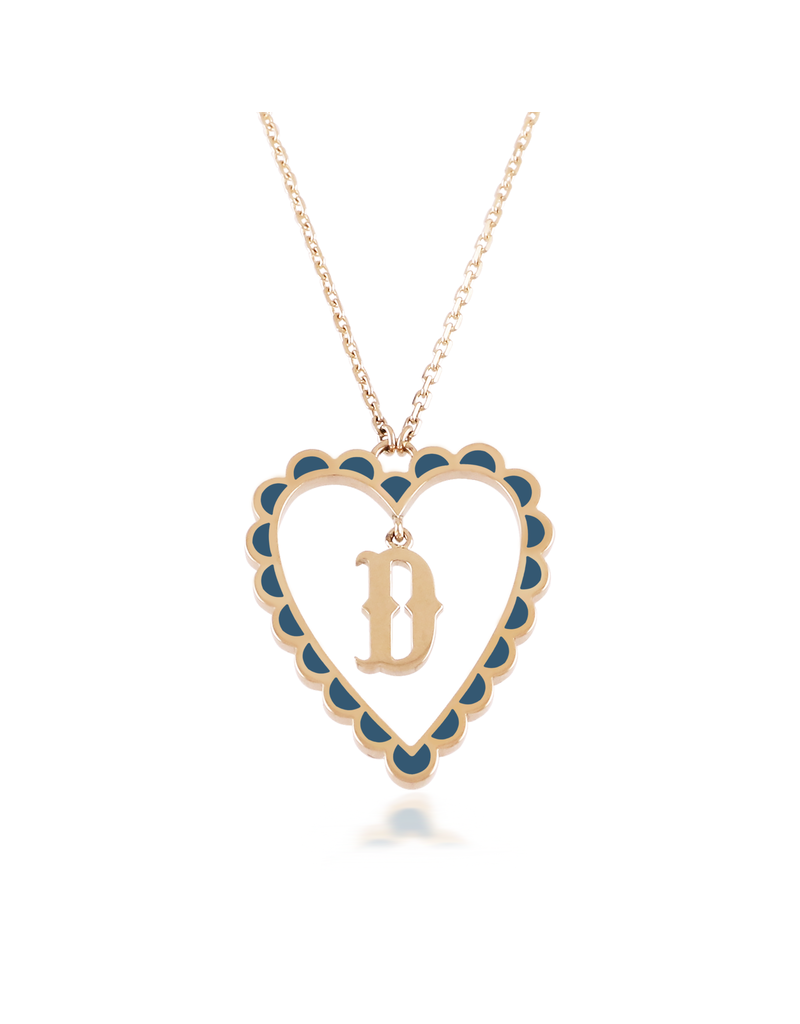 Calliope Alphabet  Heart Necklace in Letter D