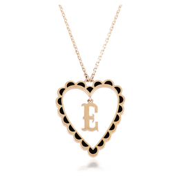 Calliope Alphabet Heart Necklace in Letter E