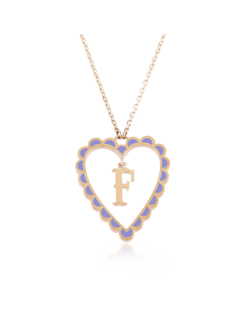 Calliope Alphabet  Heart  Necklace in Letter F