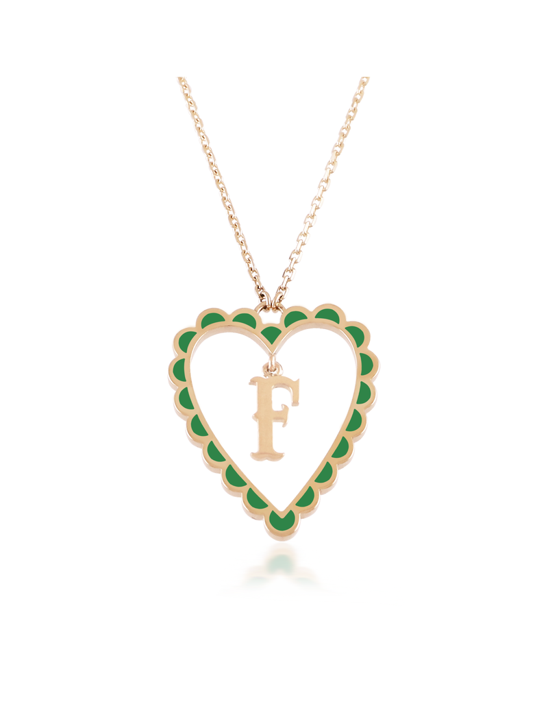 Calliope Alphabet  Heart  Necklace in Letter F