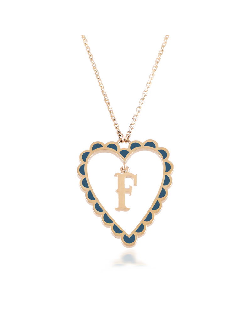 Calliope Alphabet  Heart  Necklace in Letter F
