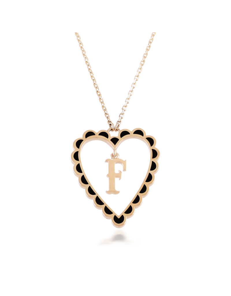 Calliope Alphabet  Heart  Necklace in Letter F