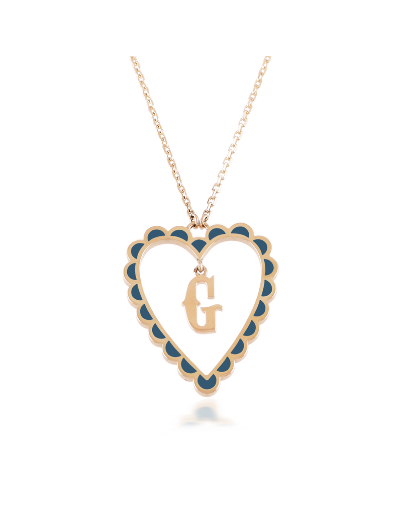 Calliope Alphabet Heart Necklace in  Letter G