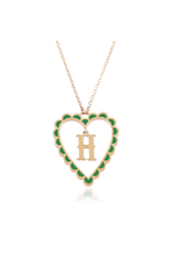 Calliope Alphabet Heart Necklace in Letter H
