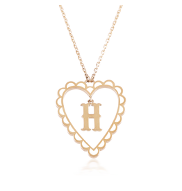 Calliope Alphabet Heart Necklace in Letter H