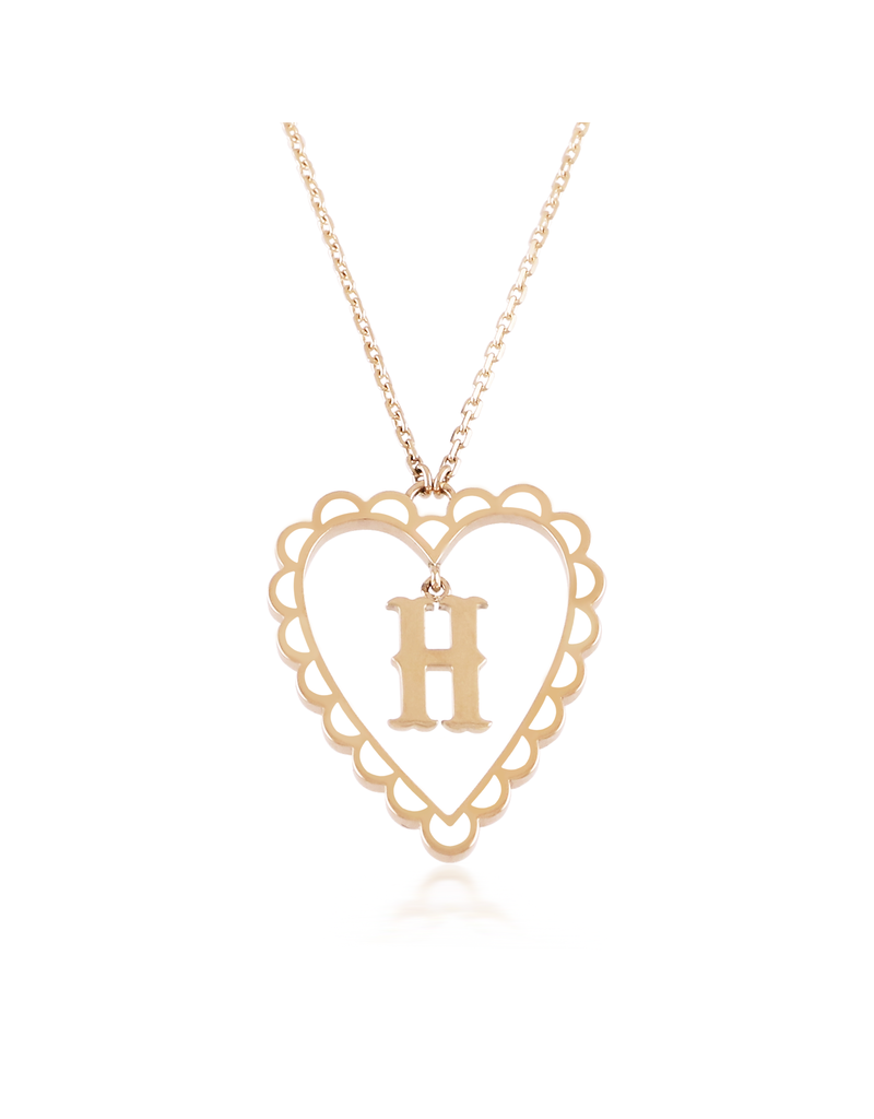 Calliope Alphabet Heart Necklace in Letter H