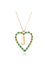 Calliope Alphabet Heart Necklace in Letter J