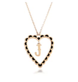 Calliope Alphabet Heart Necklace in Letter J