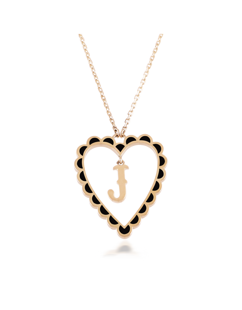 Calliope Alphabet Heart Necklace in Letter J