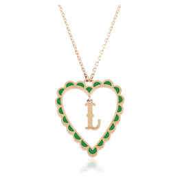 Calliope Alphabet Heart Necklace in Letter L