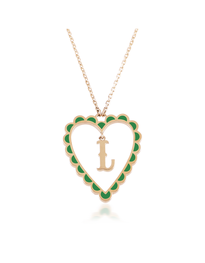 Calliope Alphabet Heart Necklace In Letter L Salama Khalfan Jewellery