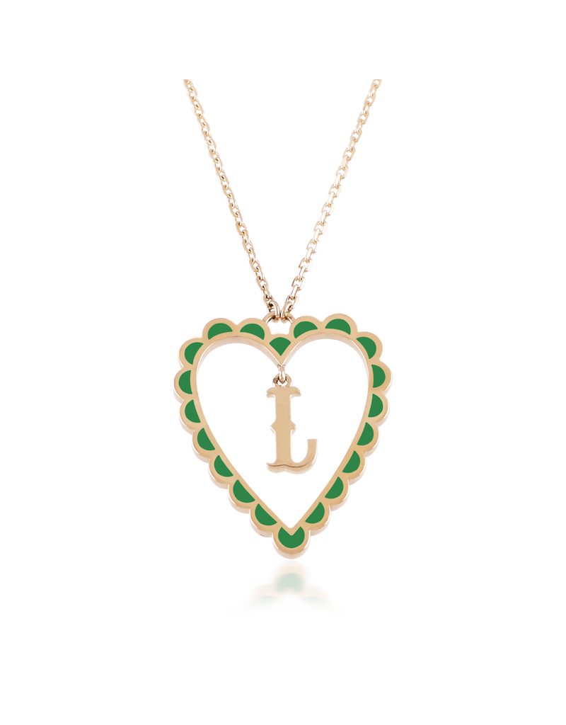 Calliope Alphabet Heart Necklace in Letter L