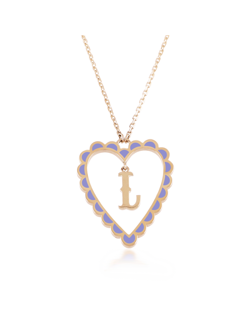 Calliope Alphabet Heart Necklace in Letter L