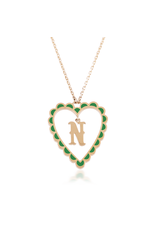 Calliope Alphabet Heart Necklace in Letter N