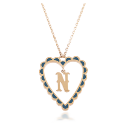 Calliope Alphabet Heart Necklace in Letter N