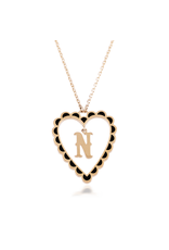 Calliope Alphabet Heart Necklace in Letter N