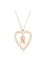 Calliope Alphabet Heart Necklace in Letter N