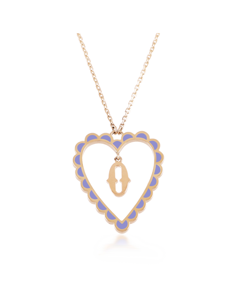 Calliope Alphabet Heart Necklace in Letter O