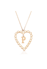 Calliope Alphabet Heart Necklace in Letter P