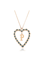 Calliope Alphabet Heart Necklace in Letter P