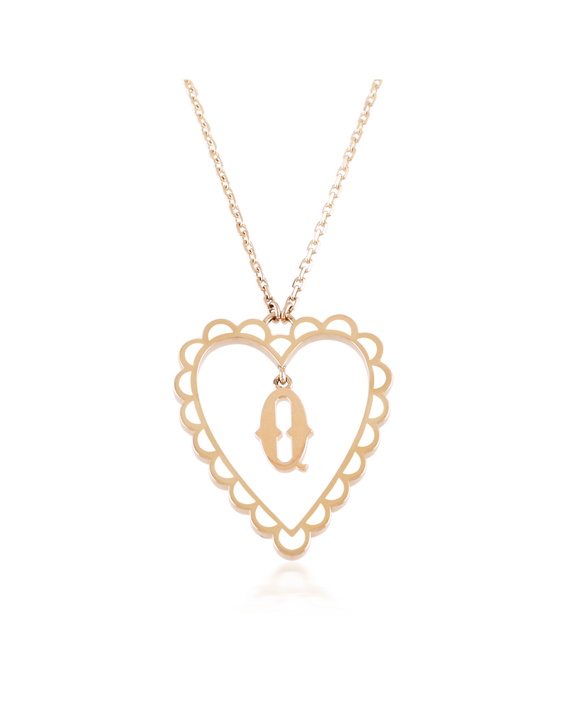 Calliope Alphabet Heart Necklace in Letter Q