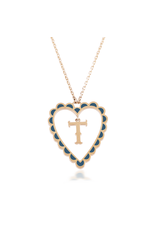 Calliope Alphabet Heart Necklace in Letter T