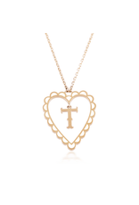 Calliope Alphabet Heart Necklace in Letter T