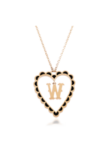 Calliope Alphabet Heart Necklace in Letter W