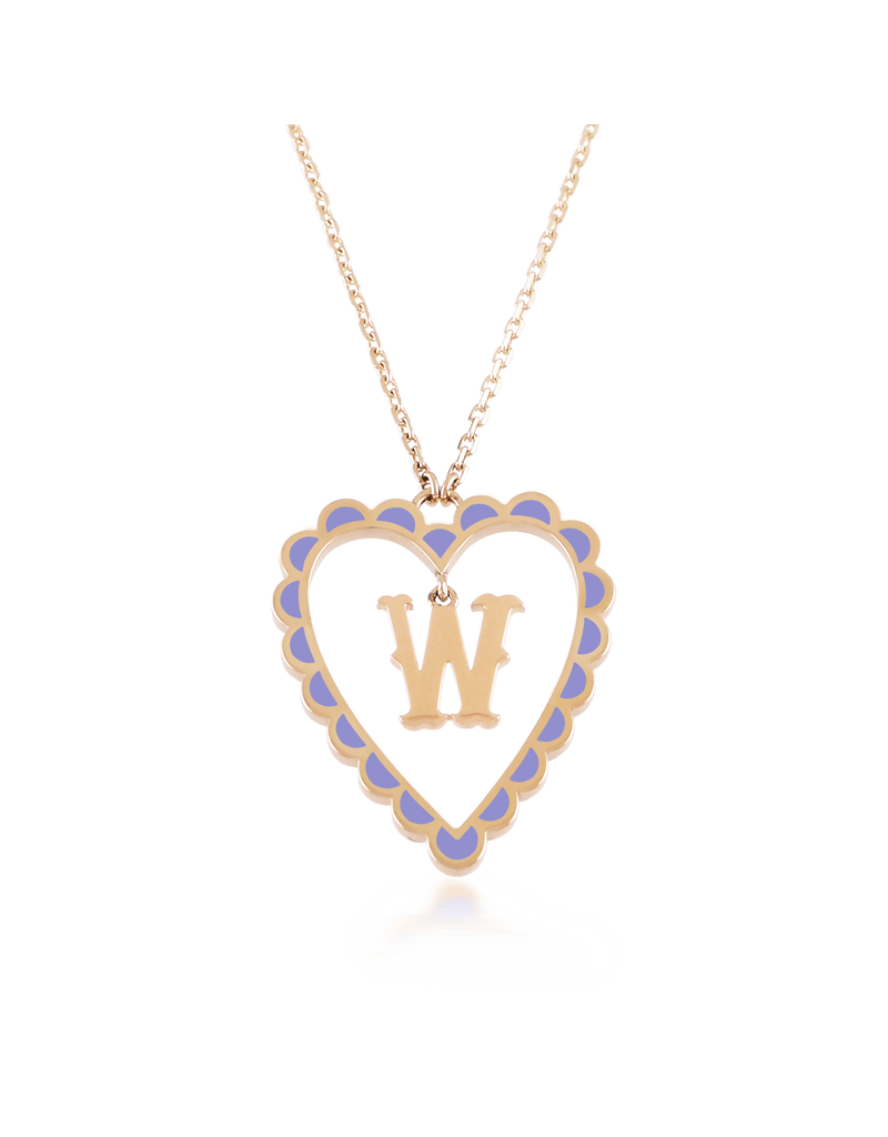 Calliope Alphabet Heart Necklace in Letter W
