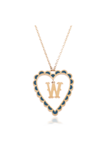 Calliope Alphabet Heart Necklace in Letter W