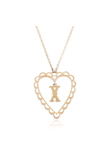 Calliope Alphabet Heart Necklace in Letter X