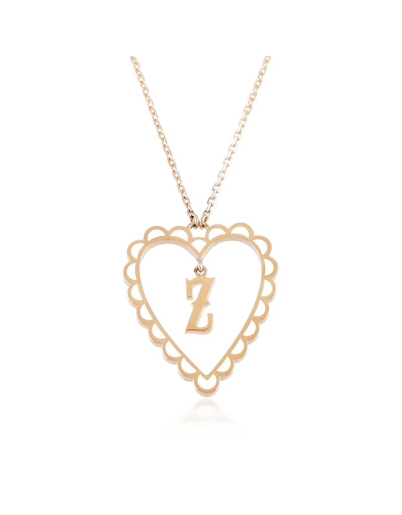 Calliope Alphabet Heart Necklace in Letter Z