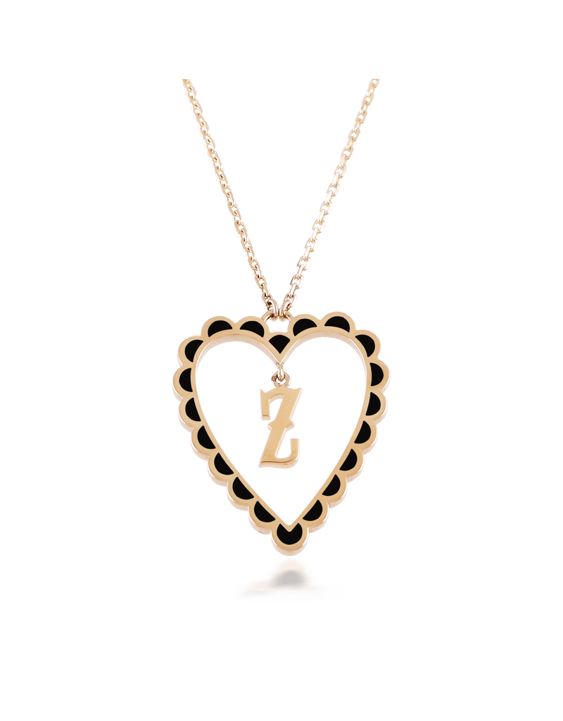 Calliope Alphabet Heart Necklace in Letter Z