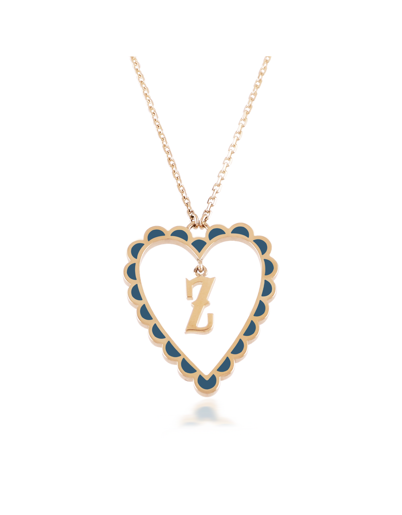 Calliope Alphabet Heart Necklace in Letter Z