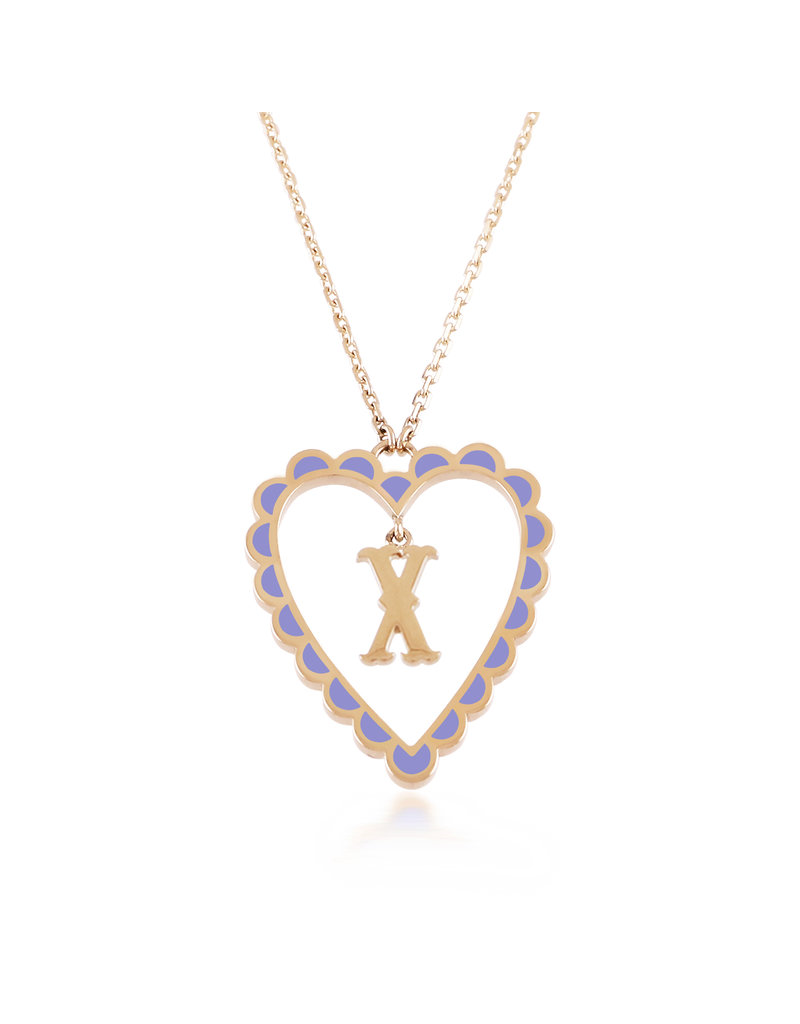 Calliope Alphabet Heart Necklace in Letter X