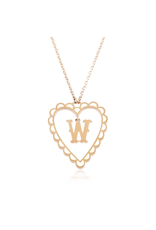 Calliope Alphabet Heart Necklace in Letter W