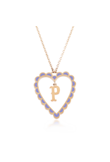 Calliope Alphabet Heart Necklace in Letter P