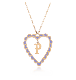 Calliope Alphabet Heart Necklace in Letter P