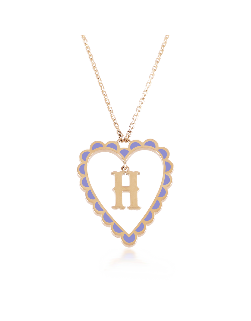 Calliope Alphabet Heart Necklace in Letter H