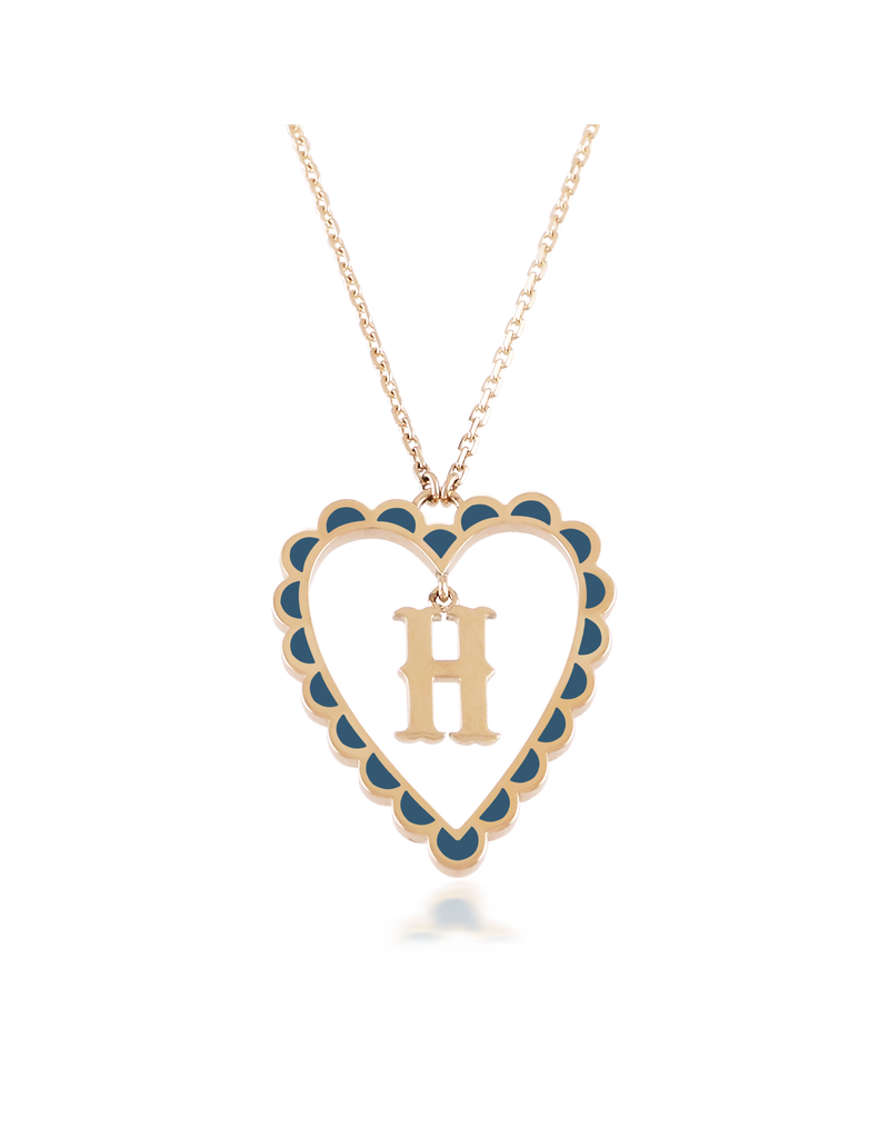Calliope Alphabet Heart Necklace in Letter H