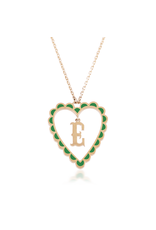 Calliope Alphabet Heart Necklace in Letter E