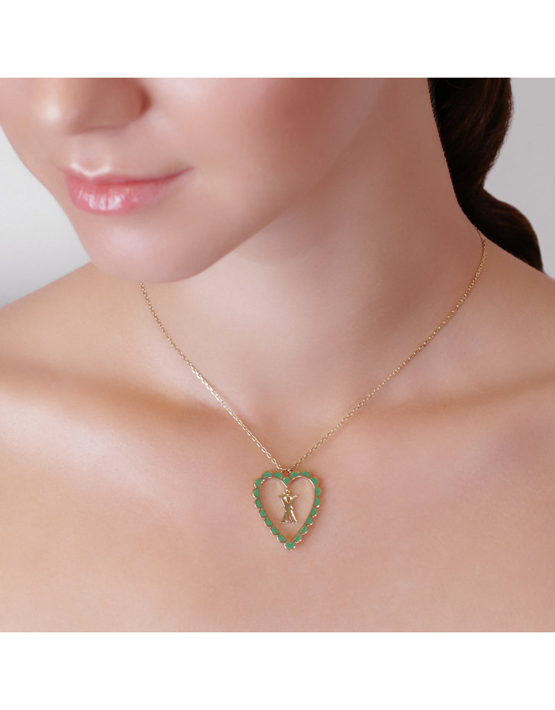 Calliope Alphabet Heart Necklace in Letter X